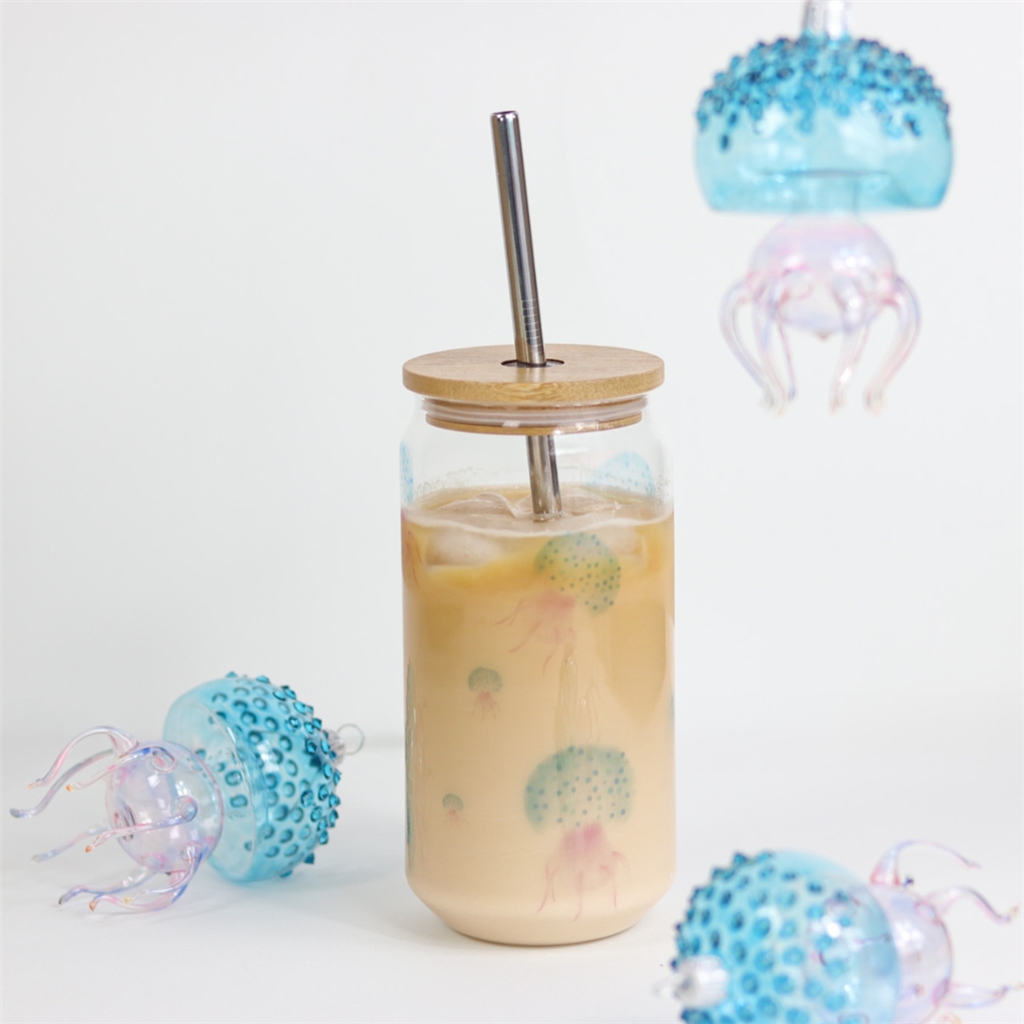 Glass with jellyfish