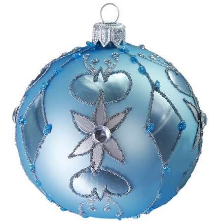 Turquoise Christmas bauble with décor
