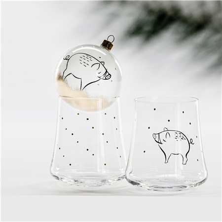 Set of glasses with wild boar