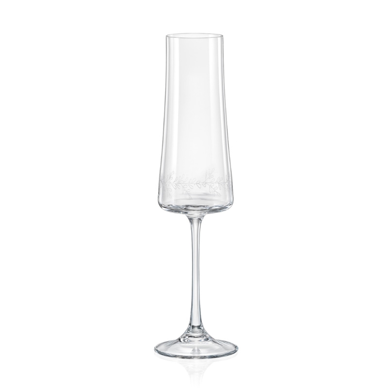 Set of champagne bottles with mistletoe decor