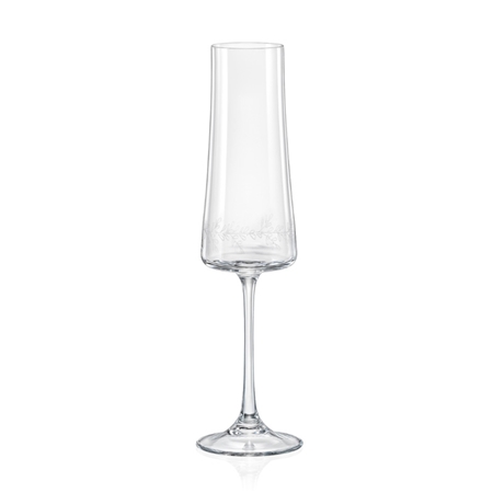 Set of champagne bottles with mistletoe decor