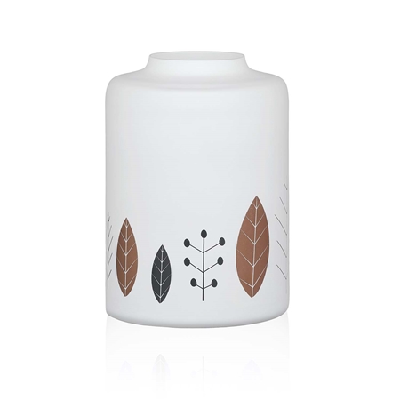 White vase with golden story decor