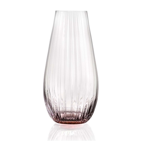 Clear vase with pink accent tall