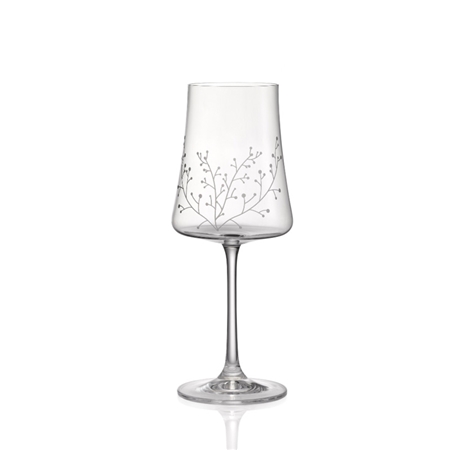 Set of wine glasses with frosty decor