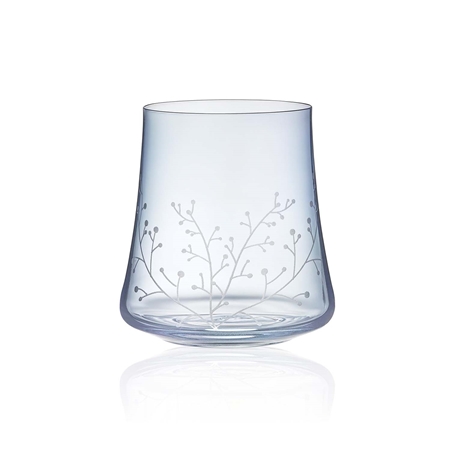 Set of blue glasses with frosty decor