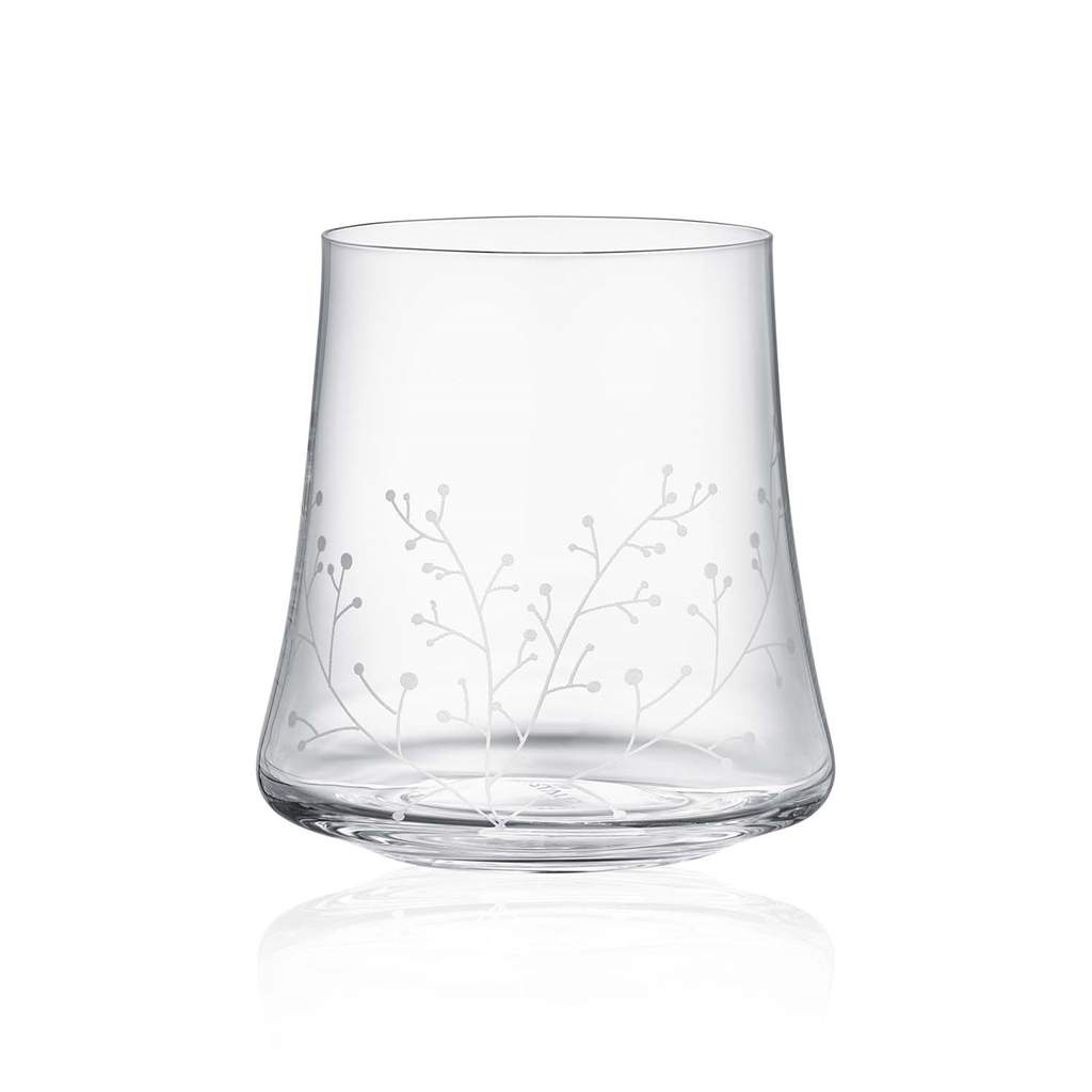 Set of clear glasses with a frosty decor