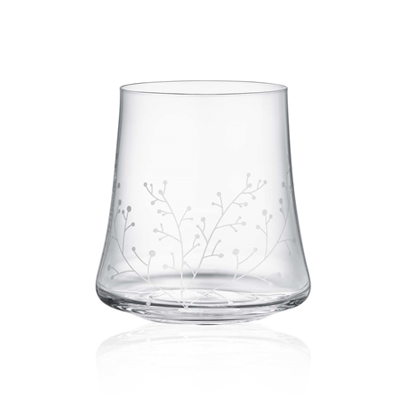 Set of clear glasses with a frosty decor