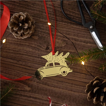 Hanging decoration toy car with a tree