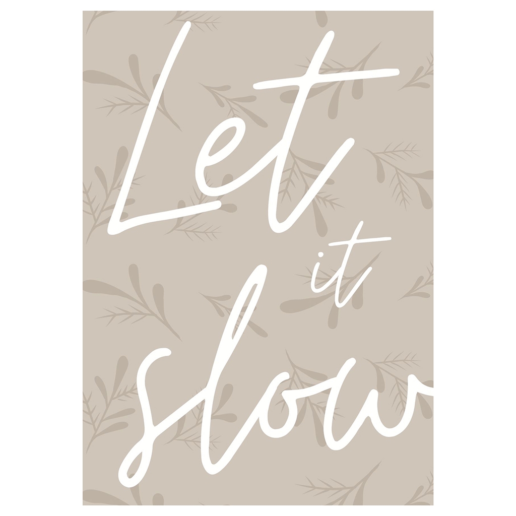 Beige card in Let it Slow envelope