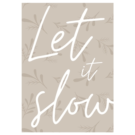 Beige card in Let it Slow envelope