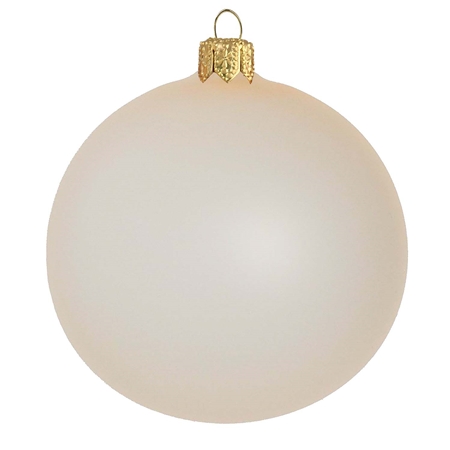 Glass ornament in matte cream color