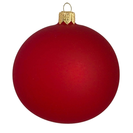 Glass ornament in matte burgundy color