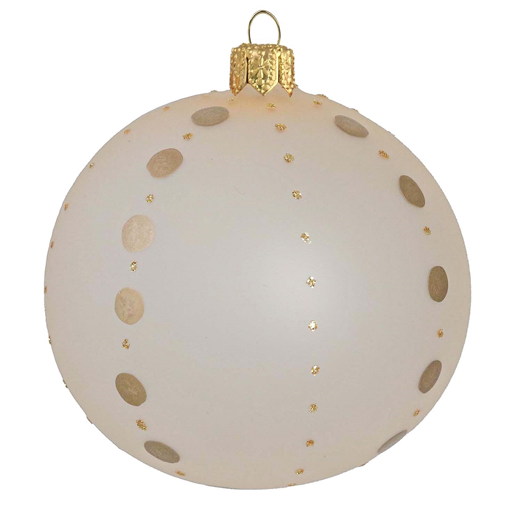Clear glass ornament in cream color