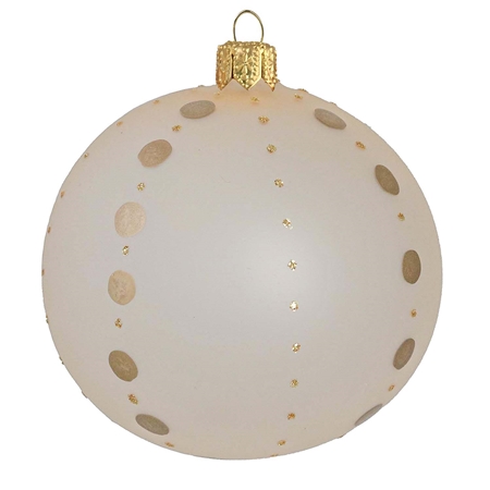 Clear glass ornament in cream color