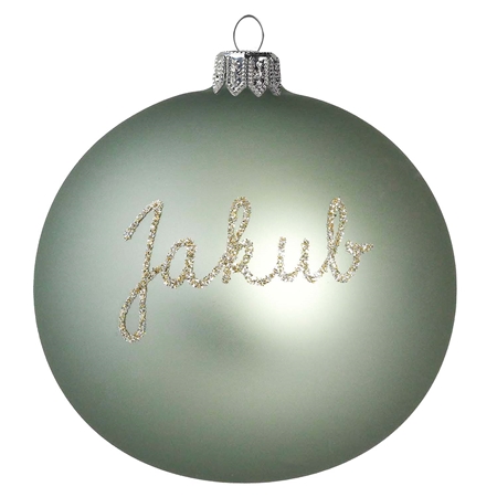 Sage green name ornament