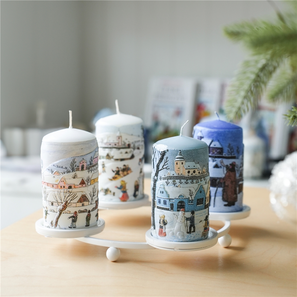 Advent candlestick Ladovy Christmas small white
