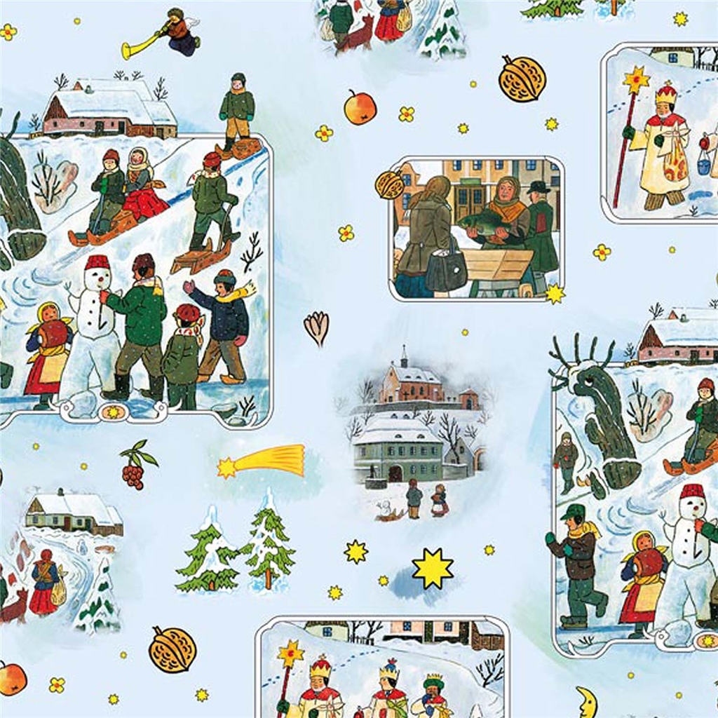 Josef Lada wrapping paper with folk traditions
