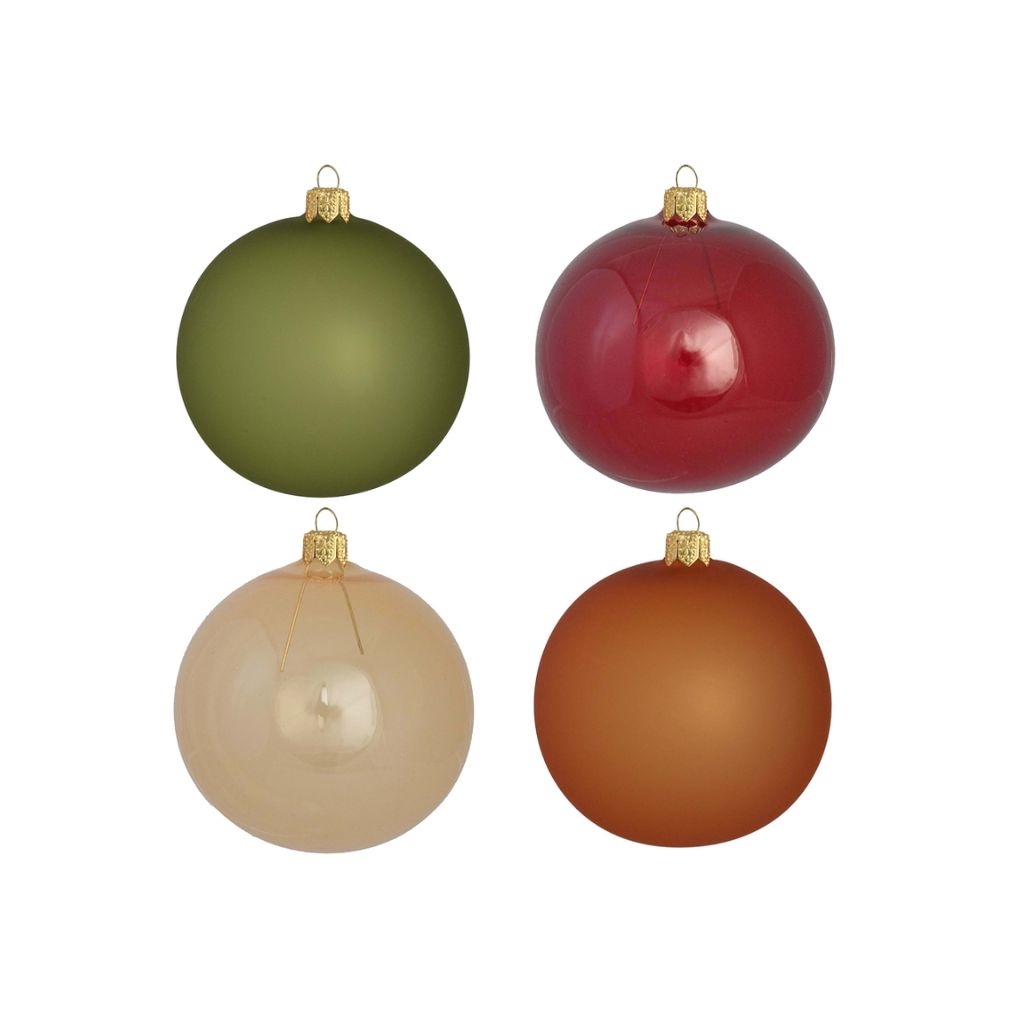 Set of Glass Ornaments in "Golden Watch" Colors