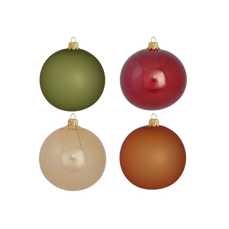 Set of Single-Color Glass Ornaments: 