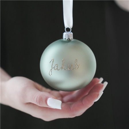 Sage green name ornament