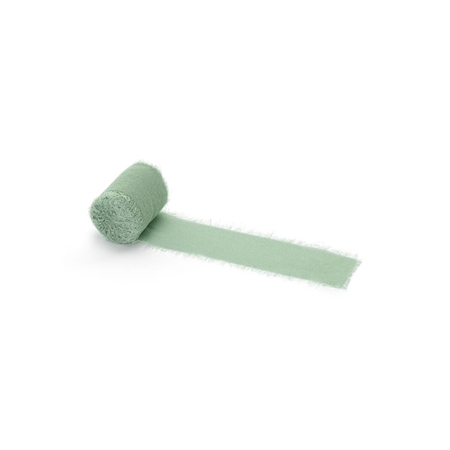 Chiffon ribbon in soft, pistachio green colour