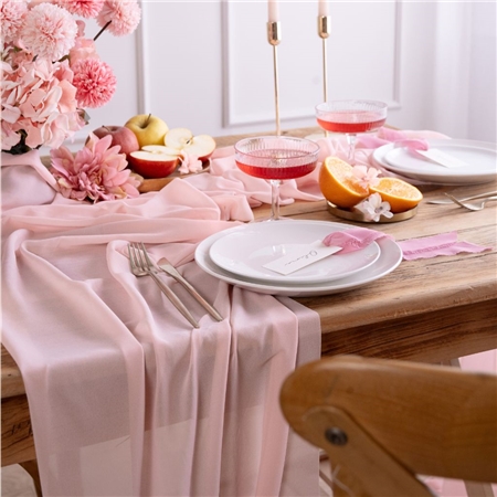 Light Pink Chiffon Table Runner