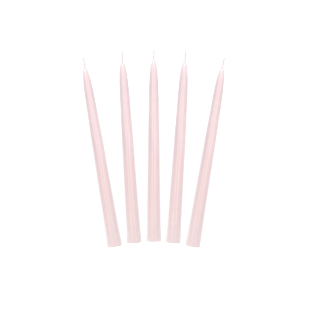 Set of taper candles in soft pink