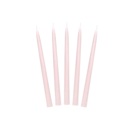 Set of taper candles in soft pink