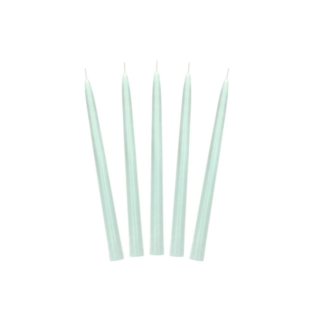 Set of taper candles in sage green colour
