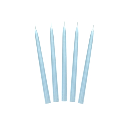 Set of taper candles in light blue shade
