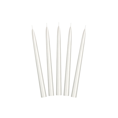 Set of taper candles in pearl colour