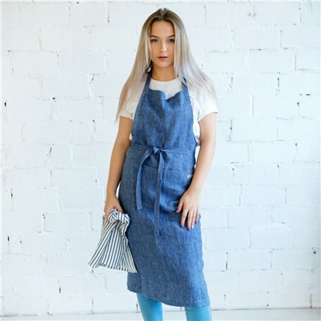Linen Apron Blue