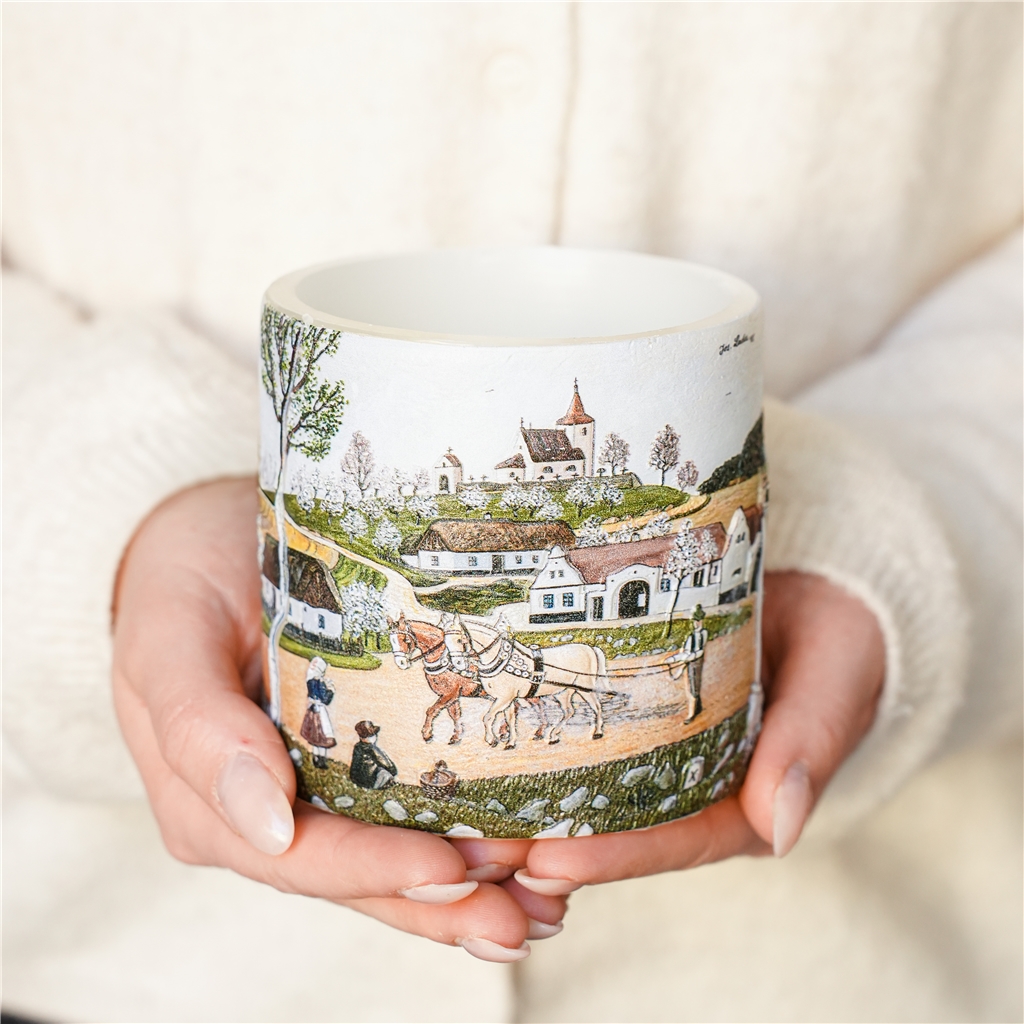 Lantern with illustration Spring