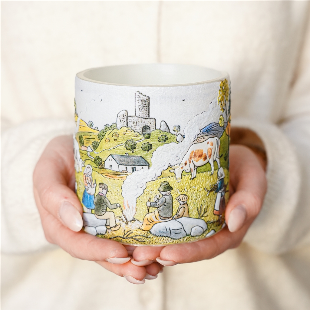Lantern with illustration Autumn