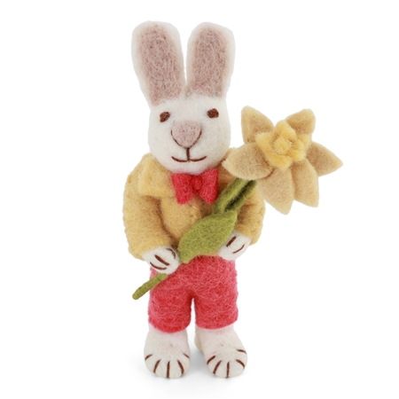 Felt bunny with daffodil 