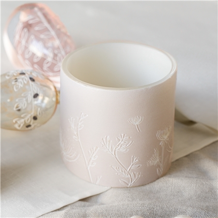 Beige lantern with flower decoration
