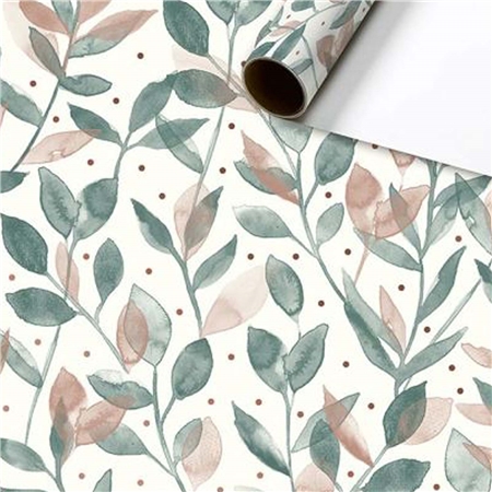 Wrapping paper with leaf decoration