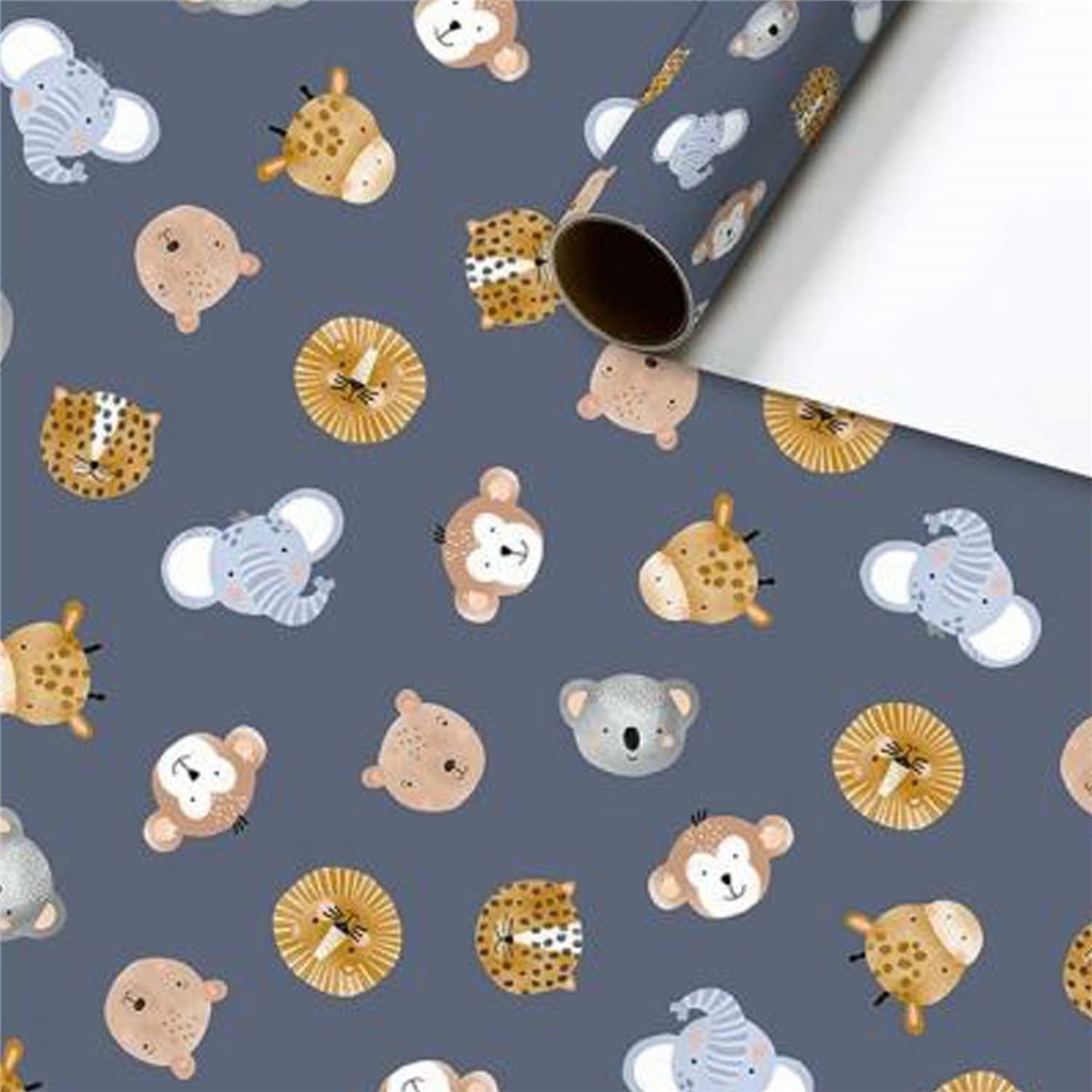 Wrapping paper with safari animals