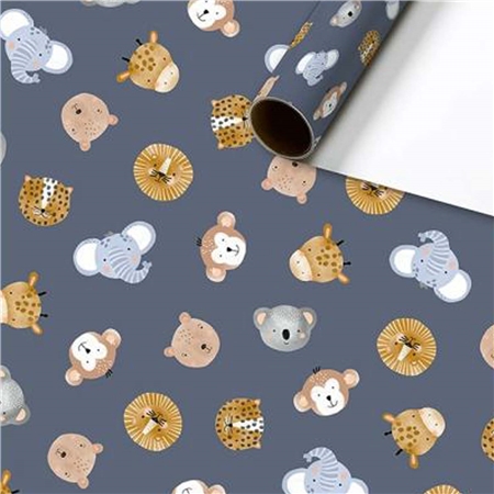 Wrapping paper with safari animals