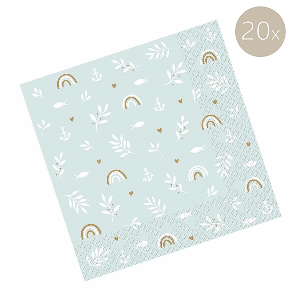Napkins with rainbow and petal decoration
