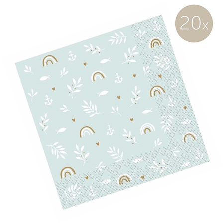 Napkins with rainbow and petal decoration