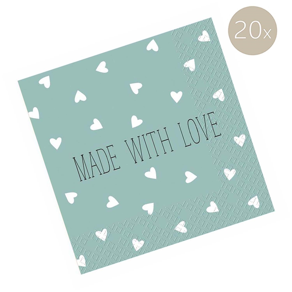 Napkins with hearts