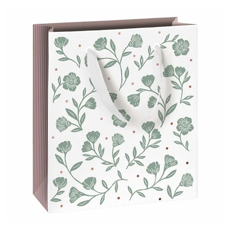Gift bag with green flowers small
