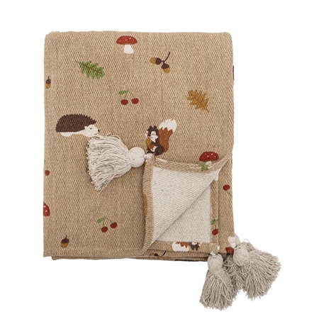 Recycled cotton bedspread with forest motif