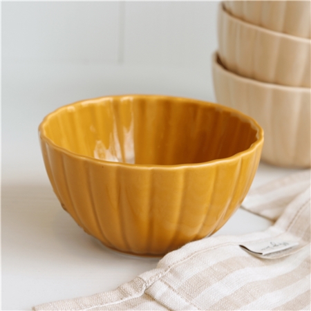 Stoneware yellow bowl