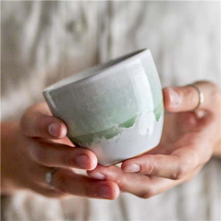 Mug with green glaze