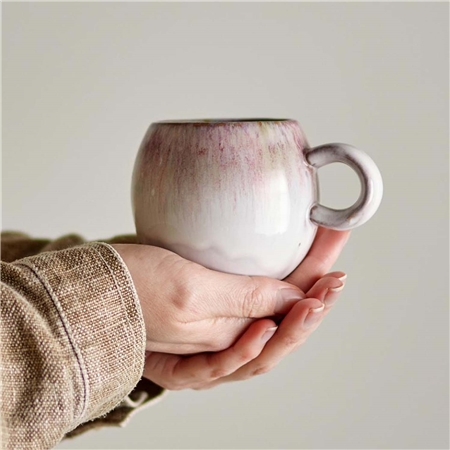 Plump mug with pink glaze