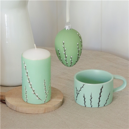 Easter set Pastel spring with cat decoration