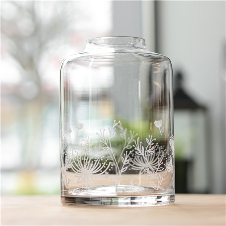 Clear vase with flower decoration