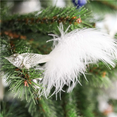 Glass bird clear with flower decoration